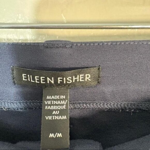 Eileen Fisher Pants Womens Medium Navy Blue Stretch Knit Slim Ankle 5 Pocket - Picture 3 of 7